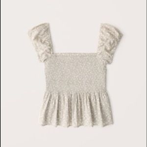 Abercrombie & Fitch Puff Sleeve Babydoll Top